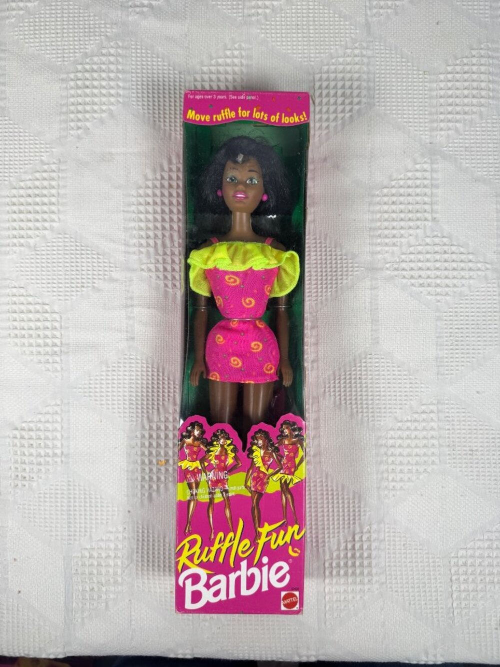 Ruffle Fun Barbie Doll Vintage 1994 By Mattel Pink and Yellow 12434 NIB